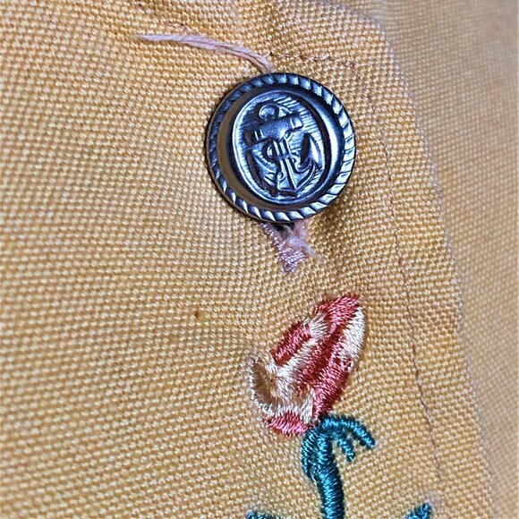 Vintage 90s maxi cotton button up A line dress with embroidery - Picture 4 of 13